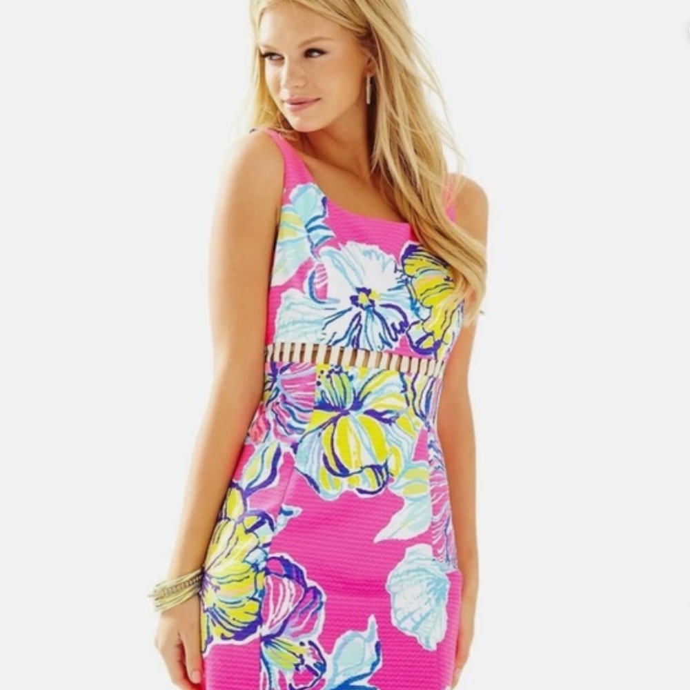 Lilly Pulitzer Iggy Shift Cut Out Dress in Pink